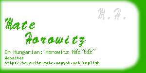 mate horowitz business card
